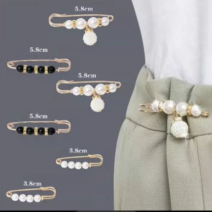 Imitation Pearl Pin suit Pants Waist Tight Artifact Pin Fixed Clothes Waist Change Small Artifact Anti-running Light Accessories