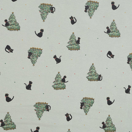 Cotton Water Slurry Printed Fabric Christmas Watch Cat Floral Cloth Autumn and Winter Home Clothes Set Scarf Children's Clothing Fabric