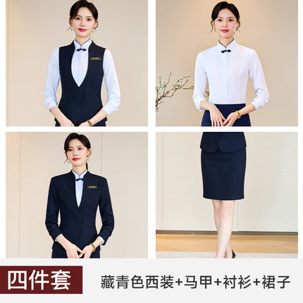 Professional Suit Vest suit Waitress Hotel Attendant Work Clothes Dental Oral Front Desk Horse Clamp Work Uniform Autumn