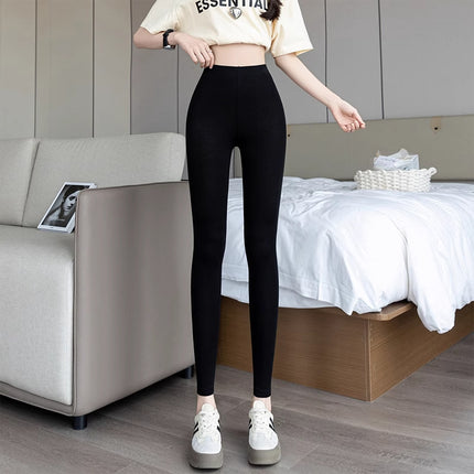 Source Nine-Point Thin Slim Fit Can Be Worn Outside in Spring and Autumn High-Elastic Seven-Point High-Waist Seamless Non-Curling Yoga Hair Replacement