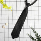 All-match black check tie