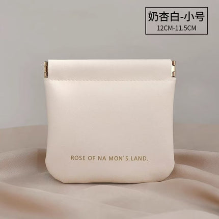 Automatic closing shrapnel storage bag cosmetic bag portable small sundry bag inner bag mouth red envelope inner storage small bag