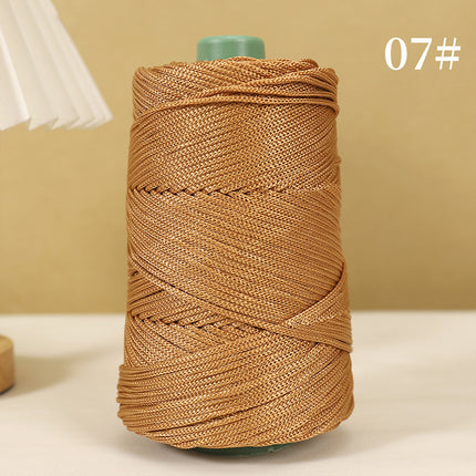 Lightweight Ice Silk Thread for Weaving Hats, Ice Linen Thread for Hand Knitting DIY Crochet Bags, Cushions, Blankets, Hollow Shiny Thick Yarn