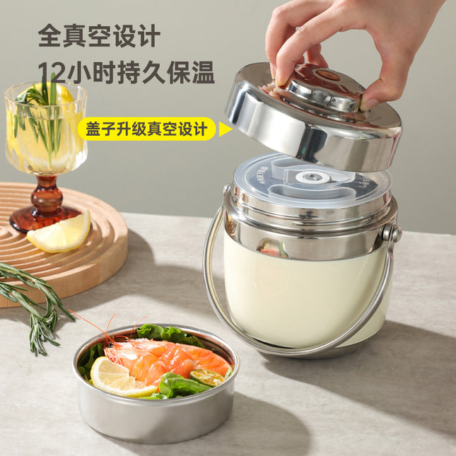 304 Stainless Steel Double Vacuum Extra Long Insulated Pot Student Satchel Bucket Large Capacity Multi-Layer Sealed Satchel Wholesale