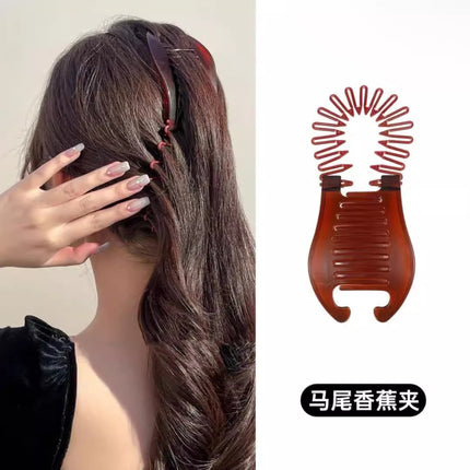 Cross-border lazy banana clip vertical clip ponytail hairpin women's new large hair quantity multi-clip headdress high-grade hair clip