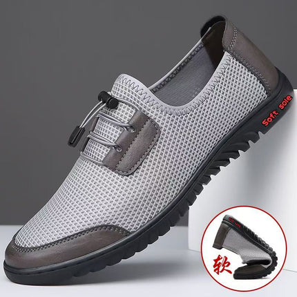 2026 Summer Men's Shoes New Sports Casual Shoes Lightweight Breathable Mesh Shoes Non-Slip Soft Sole Driving Shoes Slip-On