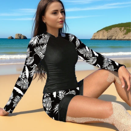 New Racing Diving Suit Two-Piece Swimsuit for Women Long-Sleeved Sun Protection Surfing Tight-Fitting Quick-Drying Amazon Swimwear Women's Swimsuit
