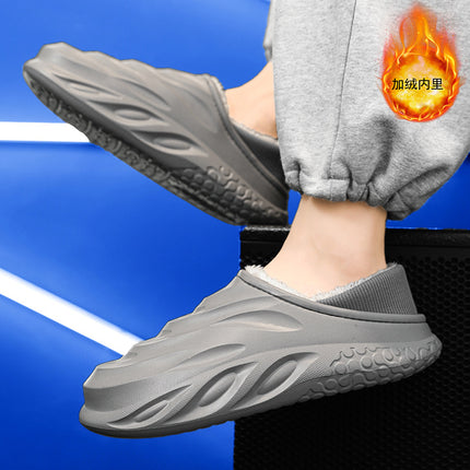 2023 New Cross-Border Velvet Cotton Slippers Winter Baotou Thick-Soled Couple Cotton Slippers Men's Korean Style Slippers Wear-Resistant Cotton Shoes
