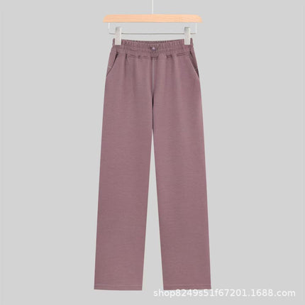 Lulu Women's Straight Air Pants Softstreme Wide-Leg Slimming Look Modal Casual Loose High-Waist Casual Versatile
