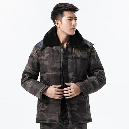 Winter cotton-padded jacket men's fleece-lined thickened labor protection suit cotton-padded jacket cotton-padded pants cold-proof Cold Storage Work outdoor workwear jacket