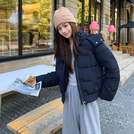 Z5807 Niche Design Removable Hooded Cotton Jacket Korean Style Women's Winter New Short down Cotton Jacket Street Trendy