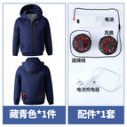 Blue hooded air-conditioning suit + accessories / 165