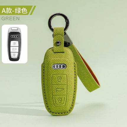 Suitable for Audi A6L Key Cover A8 Male A4L Male A7A3 Female Q3 Car Q5L Cowhide Q8 Shell Q7 Buckle Q2L Special Buckle