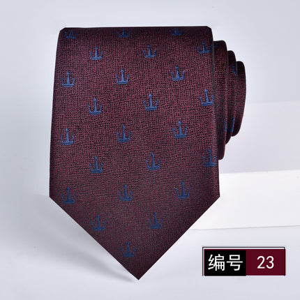 Tie men's formal wear business wine red bridegroom wedding jacquard hand fight 8cm administrative professional New in stock
