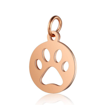 12*17mm hollow dog claw full polished small pendant DIY stainless steel accessories with hanging ring 0.8*5mm