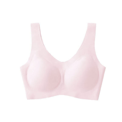 Japanese bra seamless women's underwear latex pad vest sports thin sleep bra ice silk bra push up