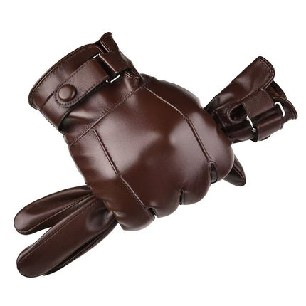 New Pu Gloves for Men and Women, Autumn and Winter Cycling, Business Casual, Touch Screen, Washable Leather Pu Touch Screen Warm Gloves, Cross-Border