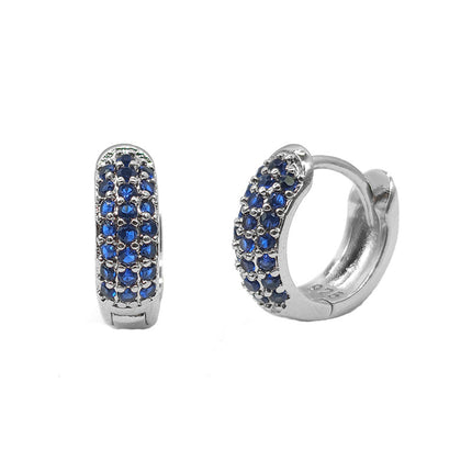 European and American Classic Ins Style Color Zircon Light Luxury Heavy Industry Round Ear Buckle Trendy high quality 24K Gold Plated Earrings