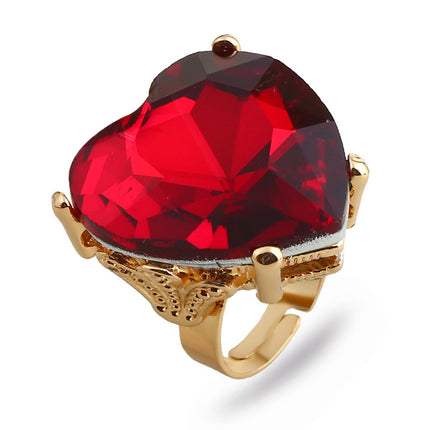 Cross-border supply of European and American fashion jewelry high-end Middle East fashion ring Wish explosions round large gem index finger ring