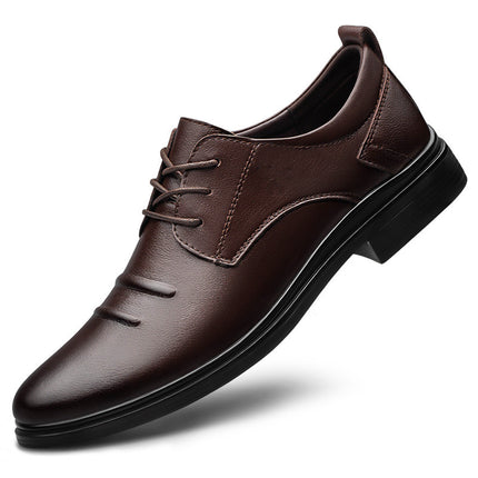 2025 spring new men's formal leather shoes top layer cowhide lace comfortable office leather shoes groom oxford shoes