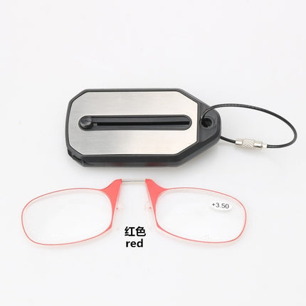 Cross-border new retractable clip nose reading glasses personalized fashion mini convenient reading keychain reading glasses trend