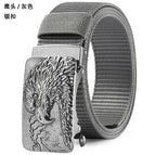 2 eagle head gray [silver buckle] / 110cm