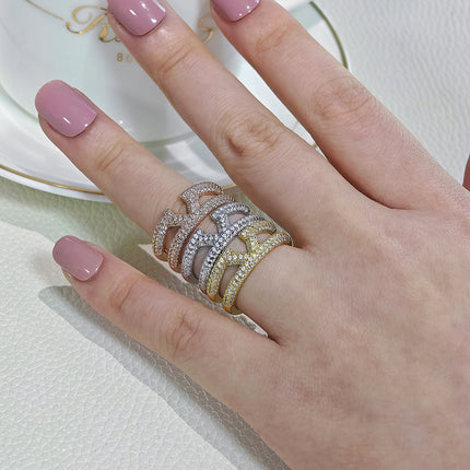 Amazon Light Luxury European and American Style Opening Adjustable Ring Female Niche Classic Design R8412