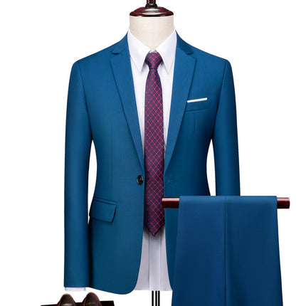 Men's Business Casual Suit Set White Two-Piece Suit Xz 5.2-26.1kg Piece Set Amazon