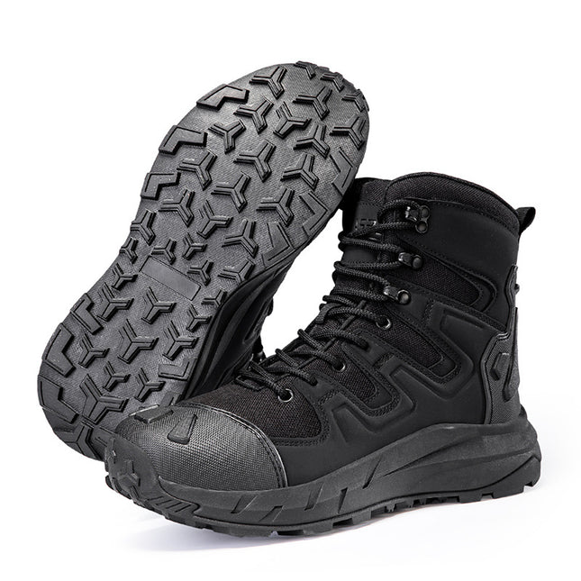 Outdoor Training Large Size Men's Hiking Boots Mid-Top Adventure Camping Desert Work Boots New Wear-Resistant and Comfortable