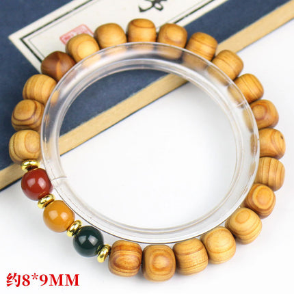 Multi-treasure beads bracelet luminous bamboo bead bracelet women's literary and artistic small fresh jewelry ebony sandalwood green sandalwood rosewood