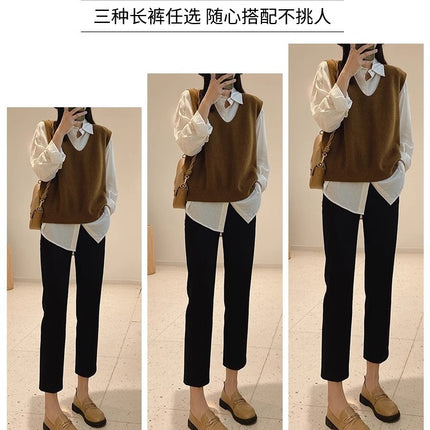 Black Ice Pipe Pants Women's 2025 Summer Thin High Waist Slimming Eight Nine Casual Pants for Small