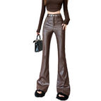 Brown skinny leather pants / S