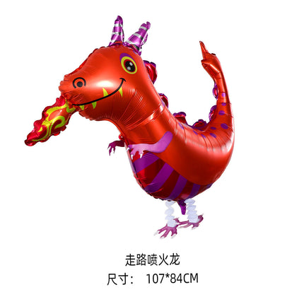 Walking animal balloon online celebrity cartoon walking pig balloon night market stall push aluminum film balloon wholesale