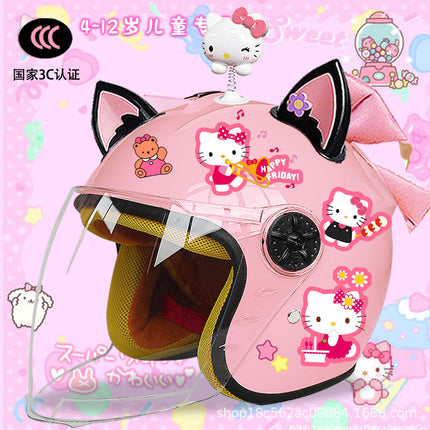 Winter Children's Electric Car Helmet Men's and Women's Cute Warm Thickened Half Helmet Motorcycle Full Helmet Autumn and Winter Helmet