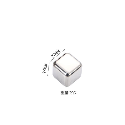High-Quality High-Mirror Stainless Steel Ice Cube Metal Ice Tartar Recyclable Food-Grade Quick-Frozen Ice Cubes Drop Shipping