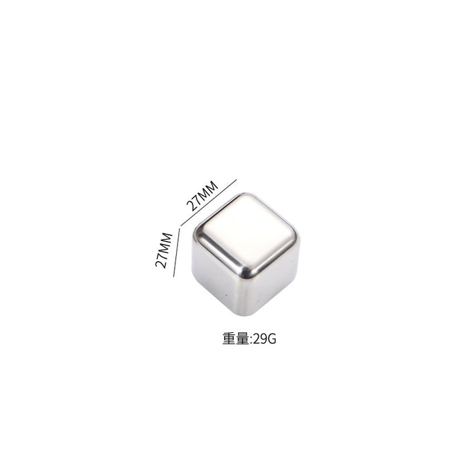 High-Quality High-Mirror Stainless Steel Ice Cube Metal Ice Tartar Recyclable Food-Grade Quick-Frozen Ice Cubes Drop Shipping
