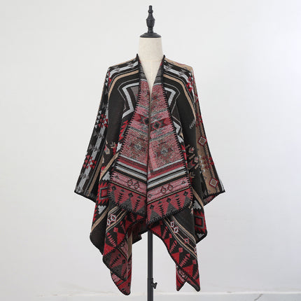 Ethnic Style Men's Hooded Cloak Shawl Women's Thickeneded Warm Xinjiang Xizang Lijiang Travel Photo Outer Cloak