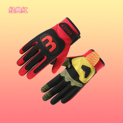 Motorcycle Riding Gloves Full-Finger Outdoor Off-Road Equestrian Sports Hiking Camping Fashion Macaron Motorcycle Gloves