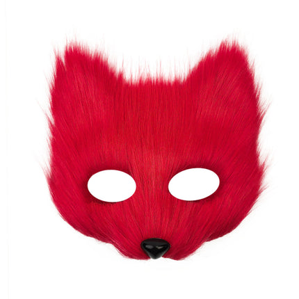 Fox Mask suit Plush Hand-made Animal Tail Gloves Tail Halloween Party Cat Animal Cos Props