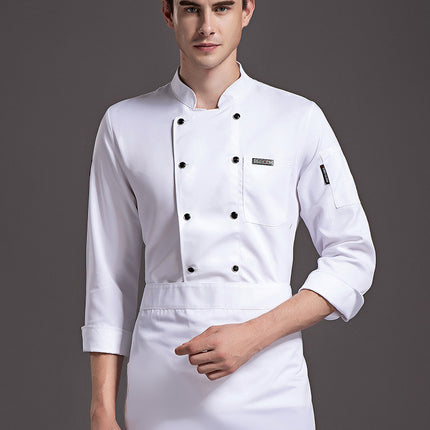 Wholesale Restaurant Chef Work Clothes Long Sleeve Autumn and Winter Catering Hotel School Canteen Special Kitchen Labor Protection Clothing
