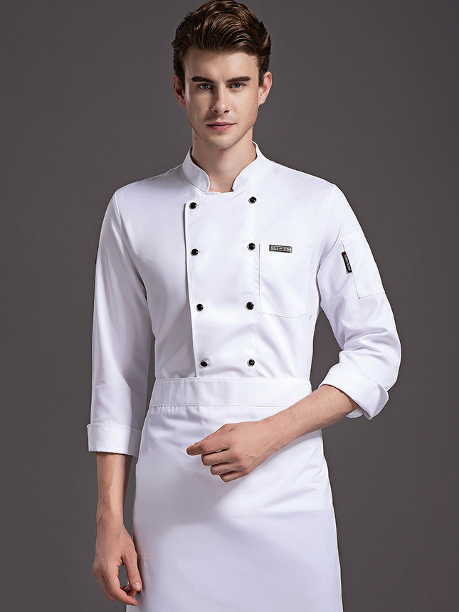 Wholesale Restaurant Chef Work Clothes Long Sleeve Autumn and Winter Catering Hotel School Canteen Special Kitchen Labor Protection Clothing