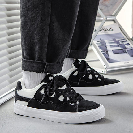 Spring New Low-top Board Shoes Trendy All-match Frosted Leather Bread Shoes Men's Fashionable All-match Lightweight Casual Shoes Cross-border