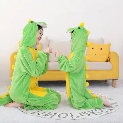 Animal cartoon conjoined pajamas Chai dog red dinosaur flannel penguin factory conjoined home clothes cross-border self-sale