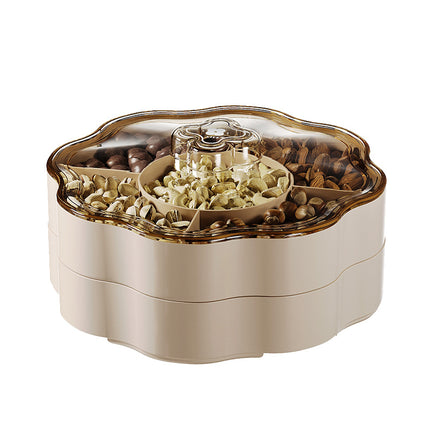 Living Room Sub-format Dried Fruit Plate Household Nut Candy Box with Lid Wedding Festive Dried Fruit Snack Storage Box for Hair