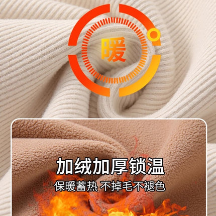 Autumn and Winter Knitted Base Shirt Half-turtleneck fleece-lined Thickened Warm Slim-fit Outer Wearing All-match Inner Top