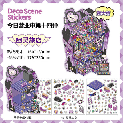 Infeel.Me Extra Large Scenery Stickers Today's Business Hours Open - Part Twelve DIY Journal Scene Stickers