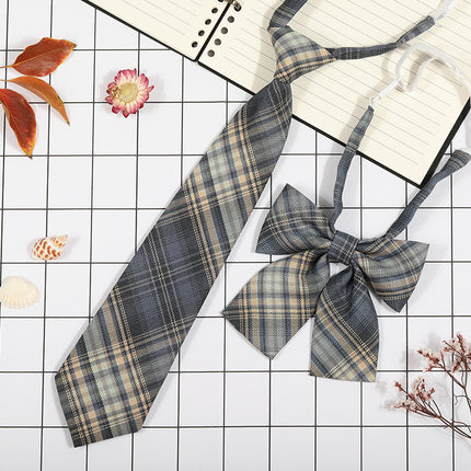 Japanese Plaid JK Tie Tie Set Women's College Style Graduation Photo Free Accessories Korean Style Bow Mariners Suit