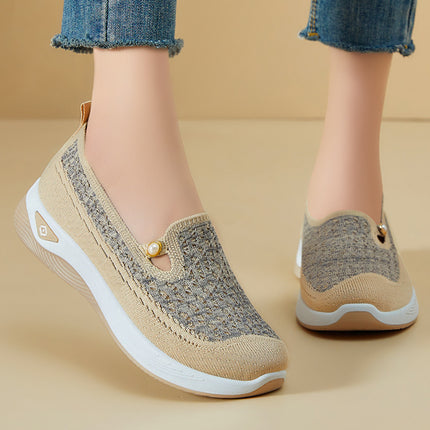 Women's Shoes 2026 Spring Casual Women's Shoes Cross-Border Temu Soft-Soled Lightweight Single Shoes Women's Elderly Shoes Breathable Mom Shoes