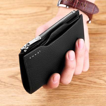 Emperor Paul Genuine Leather Wallet for Men, Short Card Holder, Vertical Style, Young Men's Wallet, Multifunctional Driver's License Leather Case