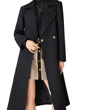 British Style creamy-white Coat Coat Women's High-end Spring and Autumn 2023 New Fashionable All-match Long Suit Coat